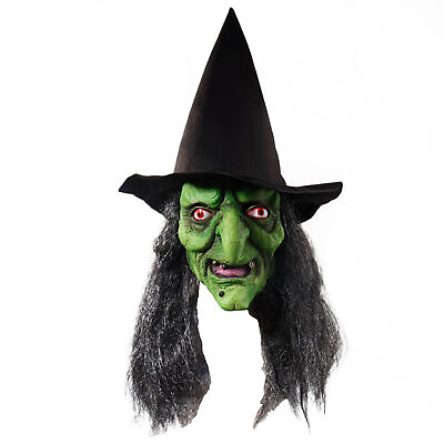 #ad Halloween Long Hair Ghost Face Mask Scary Witch Latex Cover Cosplay Party Prop $20.73