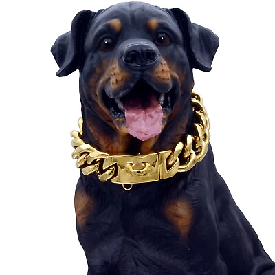 #ad 23mm Large Dog Collar Stainless Steel Dog Choke Big Dog Outdoor Walking Chain $38.99
