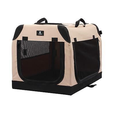 #ad 3 Door Portable Soft Sided Folding Soft Dog Travel Crate Collapsible Pet Kenn... $88.04