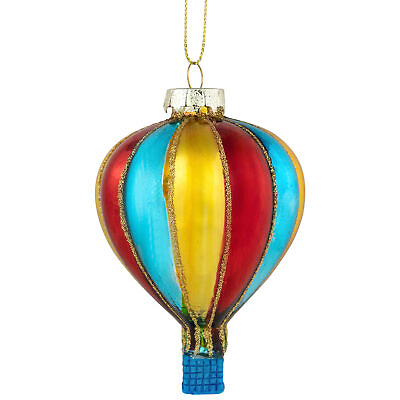 #ad Northlight 3.75quot; Shiny Multicolor Hot Air Balloon Glass Christmas Ornament $12.49