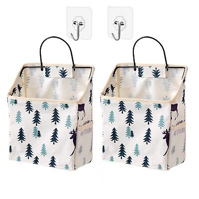 #ad 2 Pack Wall Hanging Storage Bag Hanging Organizer Bag with Sticky Hook Wall... $22.49