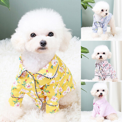 Luxury Dog Pajamas Pet Small Medium Dog Clothes Coat Yorkies Bulldogs Jacket $4.22