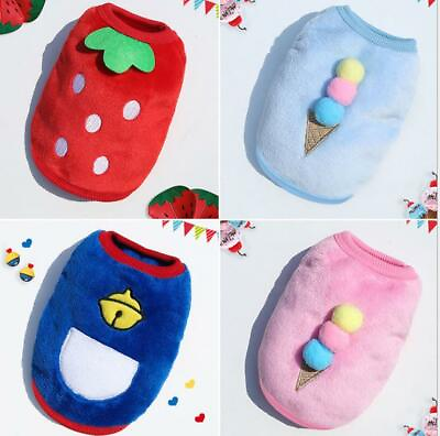 Pet Milk Dog Teacup Dog Coral Fleece Vest Cute Dog Clothing for Small Puppy $7.41