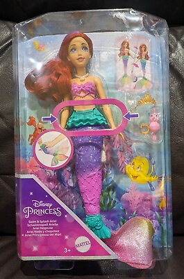 #ad Disney Princess Swim and Splash Ariel Mermaid Doll GBP 26.99