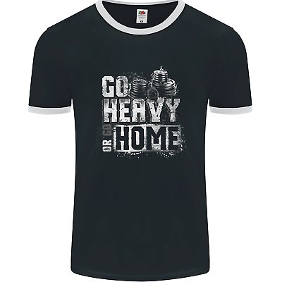 #ad Go Heavy or Go Home Gym Training Top Mens Ringer T Shirt FotL GBP 11.99