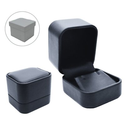 #ad Novel Box Black Leatherette Earring Gift Box Jewelry Storage Display Case $7.99