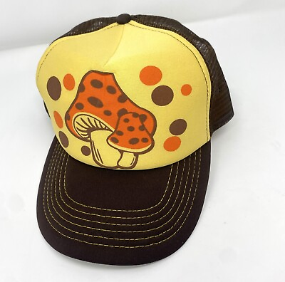 #ad Hollywood Mirror: Snap Back Hat Cap Mushroom Brown Travis Beautiful RARE $68.00