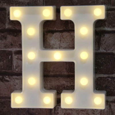 #ad Alphabet Letter H Large LED Lights Plastic Outdoor Party Kids Birthday Wedding $16.58