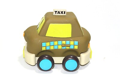 #ad Just B You Pull Back And Go Rubber Pull Back Friction Toddler Toy Green Taxi $4.00