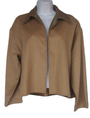 #ad ZORAN One Size Light Brown Luxury Silk amp; Camel Hair Short Jacket NWT $2400 $149.99