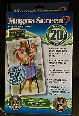 #ad Magna Screen Magnetic Mesh Screen NIB NIP 2 83”x19.5” Panels $7.00