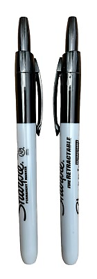 #ad Sharpie Retractable Fine Permanent Pens Black Fine Point Tip Markers 2 Count $9.97