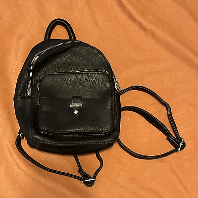 #ad CANDIES black Faux Leather small Mini Backpack Purse A2 Buy Now Don’t Miss $15.00