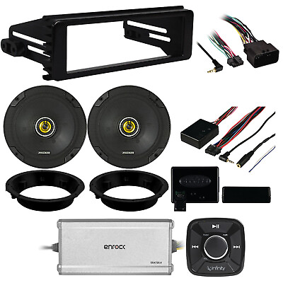 #ad Kicker 6.75quot; Speakers Harley Adapter Install Kit 4CH Amp Bluetooth Controller $356.49