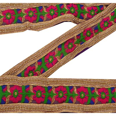 #ad Sanskriti Vintage Decor Sari Trim Border Embroidered Sewing Craft Decor Lace $8.75