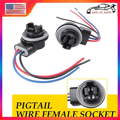 #ad 2x 4157 3157 4157NA Socket Bulb Turn Signal Light Harness Wire Plug Connectors $11.49