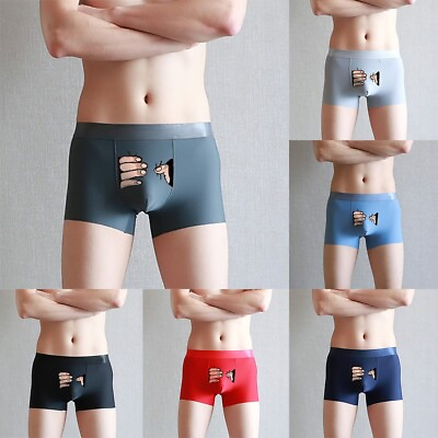 #ad Men Brief Underpants Cartoon Comfortable Elastic Fashion Funny Boxer Briefs $8.75