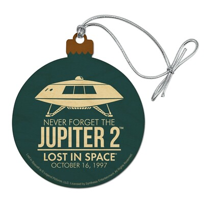 #ad Jupiter 2 Lost In Space Spaceship Wood Christmas Tree Holiday Ornament $5.99