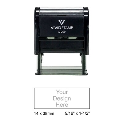 #ad Vivid Stamp Q 200 Customizable Self Inking Stamp Black Body $10.44