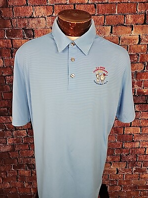 #ad Ashworth Men#x27;s XL Blue White Striped Pinehurst #2 Short Sleeve Golf Polo Shirt ⛳ $15.98