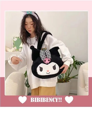 #ad Sanrio Kuromi Black Shoulder Plushies Bag New $15.99