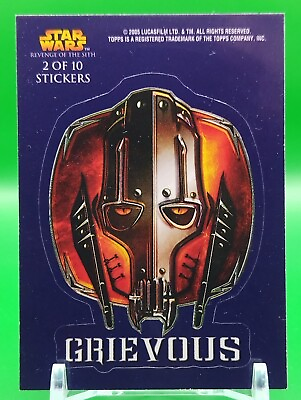 #ad GRIEVOUS Star Wars Sticker 2005 LUCASFILM REVENGE THE SITH Card Topps Very Rare $10.99