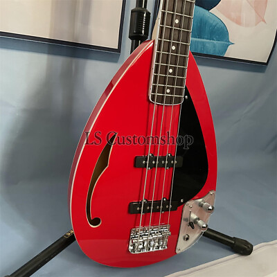 #ad Fixed Bridge Red Tear Drop Bass Electric Guitar Rosewood Fretboard 2S Pickups $212.80