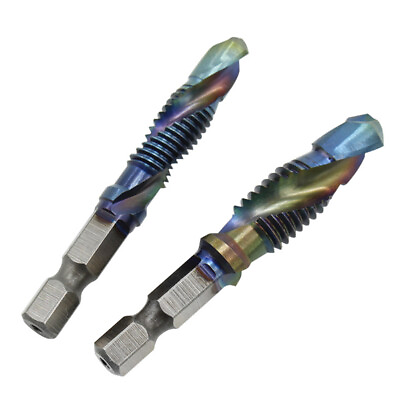 #ad M3 M10 12Pcs HSS Hex Shank Compound Tap Metric SAE Screw Thread Drill Bits Set $12.87