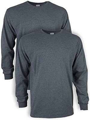 #ad Gildan Men#x27;s Ultra Cotton Long Sleeve T Shirt Style G2400 Multipack Dark H... $23.62