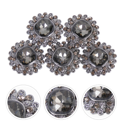 #ad 5Pcs Vintage Snaps Crystal Coat Buttons Metal Buttons Overcoat DIY $10.12