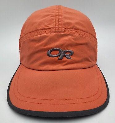 #ad Outdoor Research Mens 5 Panel Hat Cap Vented Packable Strapback Orange OR $16.95