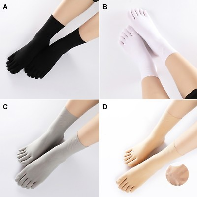 #ad 1 5Pair Women Mens Toe Five Finger Socks Elastic Nylon Stocking Short Ankle Sock $13.99