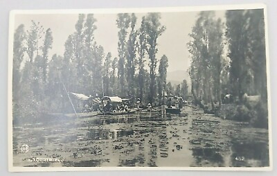 #ad Vintage 1940#x27;s RPPC RPPC Trajinera Boats in Xochimilco Mexico Postcard #452 $16.99