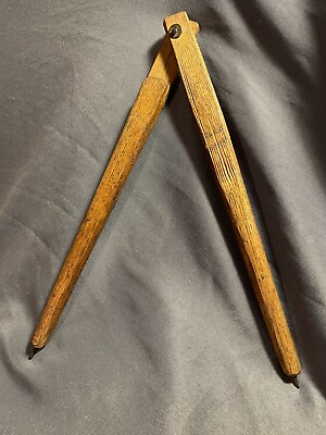 #ad Early Antique Wooden Oak Wood Drafting Tool Compass $44.50