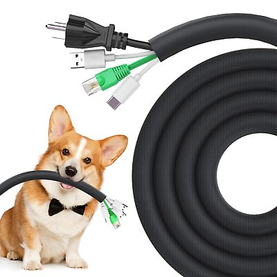 #ad Pet Cord Protector 10ft 1 2inch Ultra Durable Cable Sleeve for Easy Cord M... $19.34