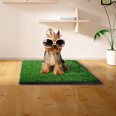 #ad New Puppy Dog Pet Potty Training Pee Pad Mat Tray Grass House Toilet With tray $32.19