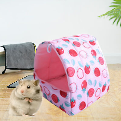 #ad Small Animal Bed Lovely Print Comfortable Hamster Guinea Pigs Sleeping Nest $7.78