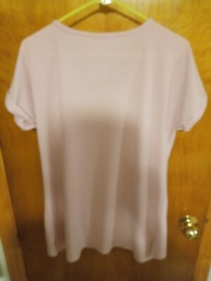 #ad Hanes Short Sleeve Blouse Pink Medium Used $12.99