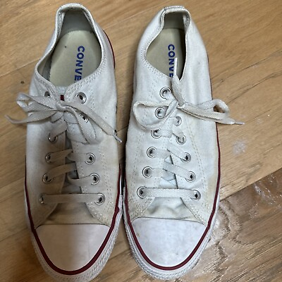 #ad Converse Shoes Mens 8 Woman’s 10 Chuck Taylor All Star Sneakers White Low Top $17.49