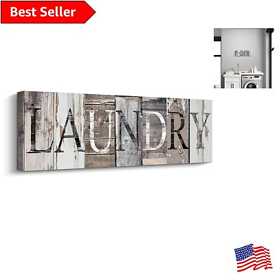 #ad Charming Laundry Room Canvas Wall Art Print with Wood Frame Ready to Hang $57.99