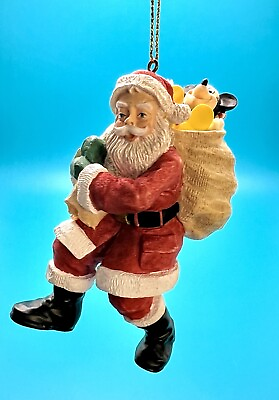 #ad Disney Christmas Collection Santa Ornmament Mickey Resin Original Box Nice $11.98