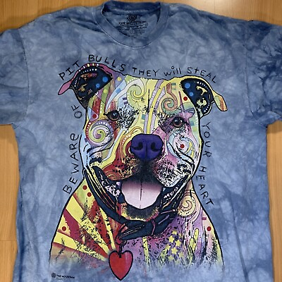 #ad the mountain t shirt Large pitbull dog Tye Dye Short Sleeve $14.00