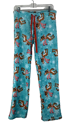 #ad Rudolph Red Nosed Reindeer Soft Fleece Plush Women Junior Medium Pajama Pants $11.49