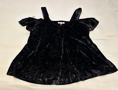 #ad Self Esteem Black Velvet Off The Shoulder Blouse Women’s Jrs XL Goth Gothic NWT $12.99