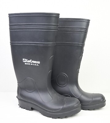 #ad LaCrosse Unisex Wellington Waterproof Rubber Boot 14quot; Shaft Knee Size 9B 10.5B $34.95