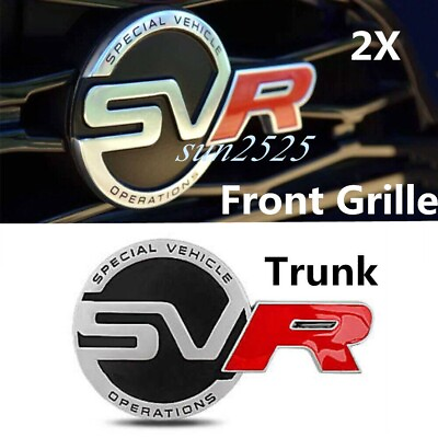 #ad 2X Metal SVR Front Grill Grille Emblem Car logo Rear Trunk Badge Sport Sticker $19.95