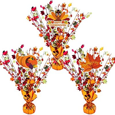#ad 3 Pcs Thanksgiving Day Fall Spray CenterpieceBalloon Weight Centerpieces Red... $32.56