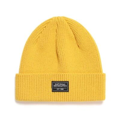 #ad National Geographic Middle Knit Beanie Hat Cap MUSTARD $57.00