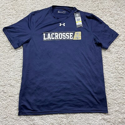 #ad NEW Navy Midshipmen Shirt Adult Medium Blue Under Armour Lacrosse Lax Mens $24.95