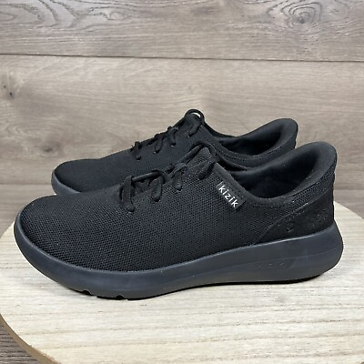 #ad Kizik Madrid Eco Knit Shoes Sneakers Black Slip On Hands Free Womens Size 9 $54.99